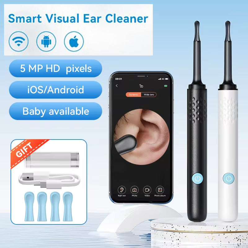 500W Pixel Camera WIFI Visual Ear Cleaner APP Visible 6 LED Lights 4.0mm Lens Ear Wax Removal Tool 500W Pixel Camera Take Video