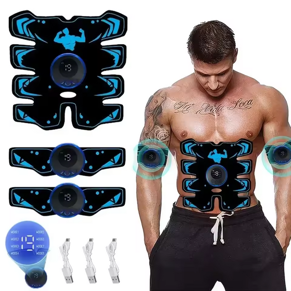 New EMS Abdominal Muscle Stimulator Arm 3 IN 1 Trainer Smart Wireless Fitness Abdominal Training Electric Body Slim USB Rechargeable