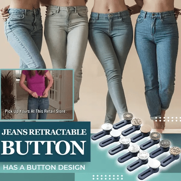 3PCS Magic Metal Button Extender for Pants Jeans Free Sewing Adjustable Retractable Button Waist Extenders Waistband Expander