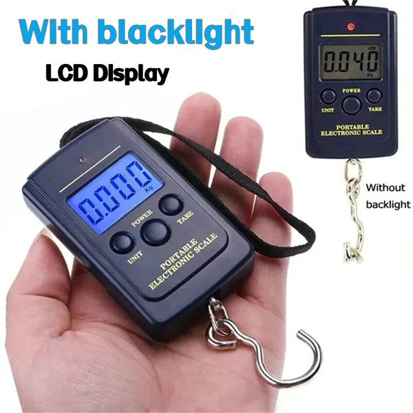 40kg/10g Portable Digital Pocket Scales Mini Scales Balance Electronic Hanging Fishing Luggage Travel Hook Scales Weight Tool
