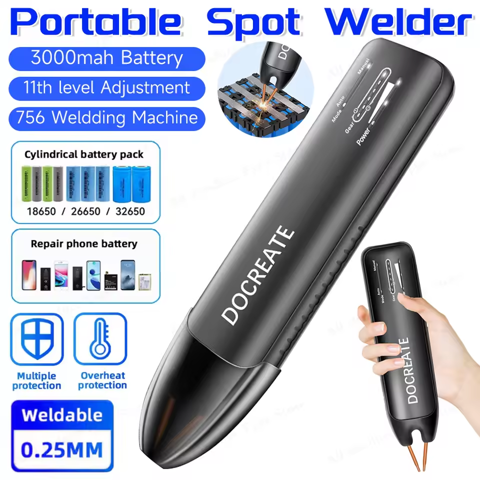 Portable Spot Welder 11 Gear Adjustable Powerful Handheld Digital Spot Welding Machine For Lithium battery pack soldering, Cell phone repair, DIY handcrafts