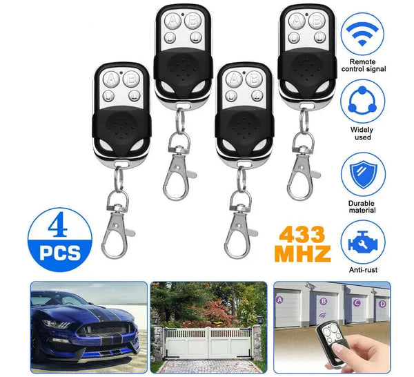 433MHz Smart Copy Duplicator Remote Control 4 Button Copy CodeScroll CodeLearn Code Car Electric Garage Door Gate Remote Cloning 433.92 MHz Transmitter with keychain