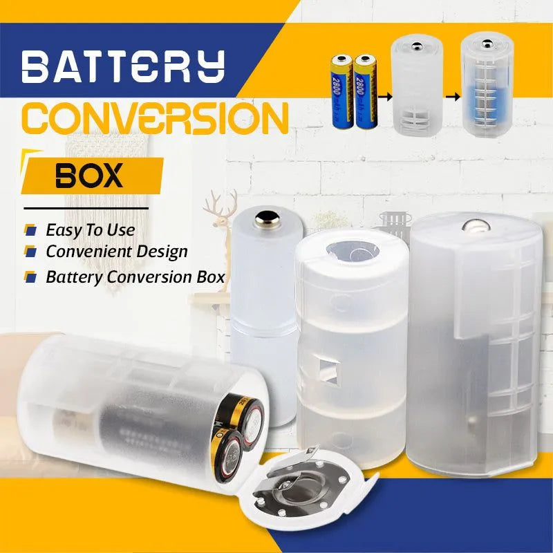 4Pcs Battery Conversion Box AAA to AA, AA to C, 2 AA to D Size Battery Adapter Conversion Boxes for Battery