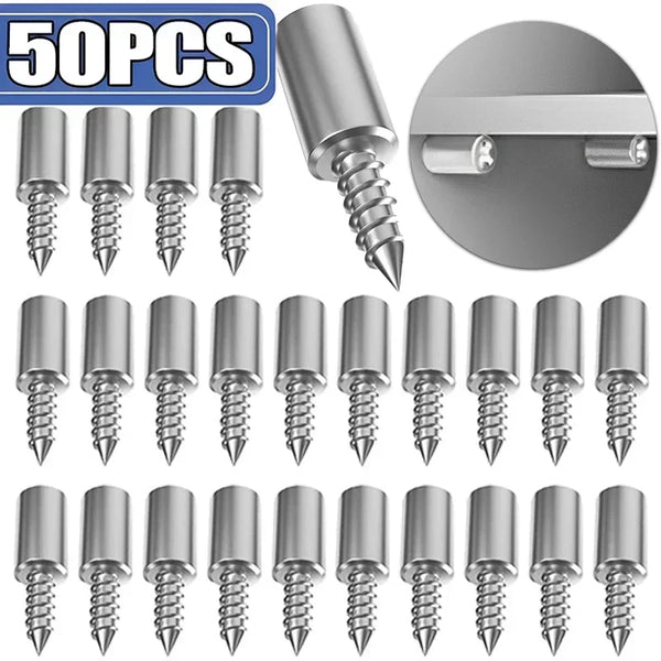 50Pcs/100Pcs Self-Tapping Screws Cabinet Laminate Support Glass Layer Board Support Partition Screws Nail Holder
