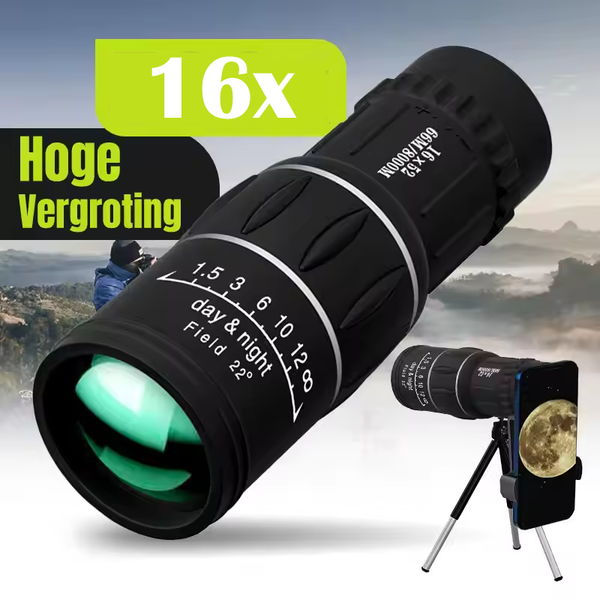 16x52 Monocular Telescope High-Power Dual Focus Optical Zoom Scope High Magnification Long Range Night Spyglass Telescope