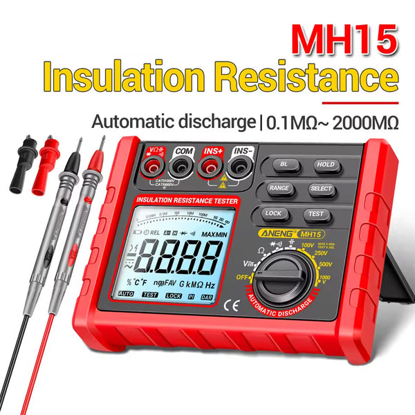 Digital Ohmmeter Insulation Resistance Meter 6000 Count Resistor Testers Capacitor Test Megohmmeter High Voltage Tool