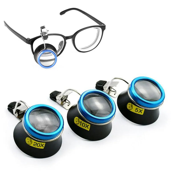 10X Eyeglass Magnifier Clamp Magnifier Portable Eyepiece Craft Operation Welding Jewelry Clock Repair Tools