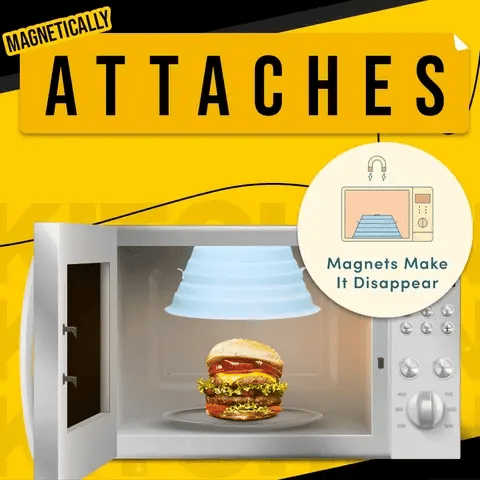 New Silicone Microwave Splatter Guard Absorbable Magnetic Folding Lid Microwave Plate Cover Oil-proof Heating Mantle