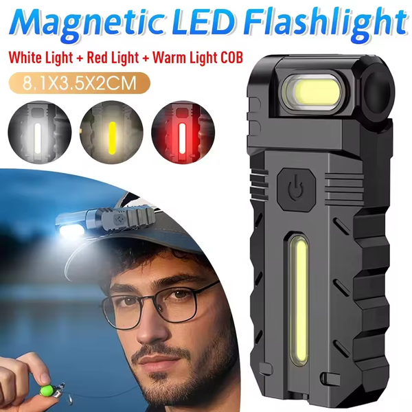 100W 180° Rotating Head LED Work Light Offers flexible lighting angles Magnetic EDC LED Pocket Flashlight USB Rechargeable Flat Flash