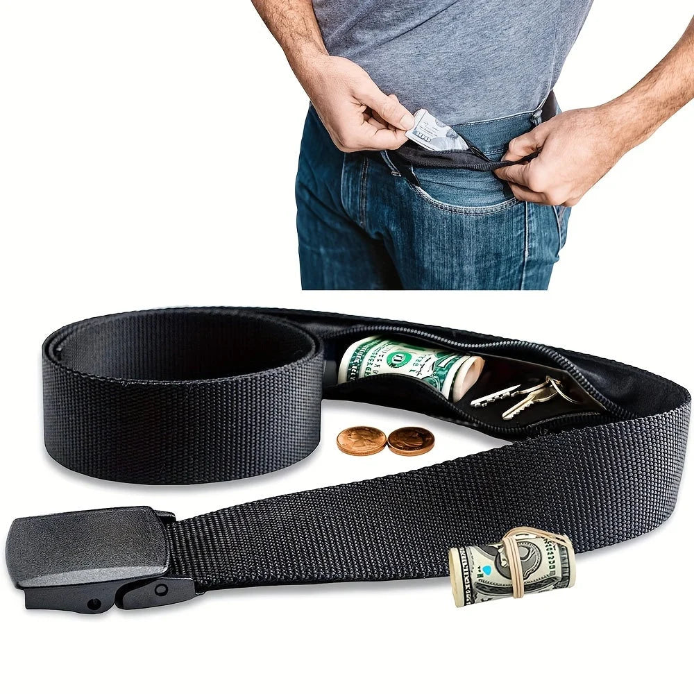 Stealth Pro Stash Belt Anti-theft Wallet Concealed Compartment Storage Security Belt 120CM
