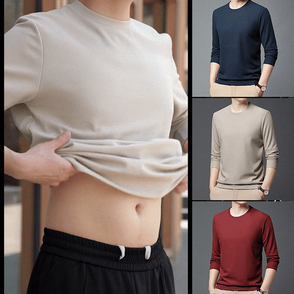 High Quality Round Neck Waffle Elastic Slim Fit Top
