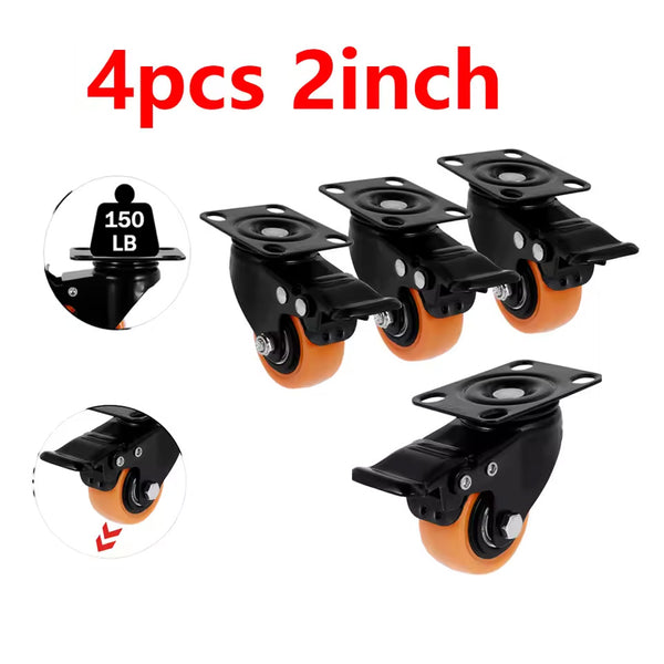 4Pcs 2inch Furniture Caster 360-degree Universal Wheel Furniture Castors Heavy Duty Casters with Security Dual Locking