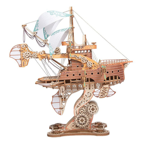 Super Difficult Wooden Fantasy Spaceship 80 Days Around The World 3D Three-dimensional Wooden Puzzles