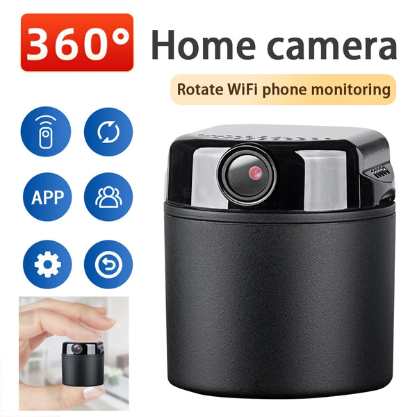 1080P Mini 360 Degree Horizontal Rotation Wifi Camera Battery Operated Hidden Small Wireless Cam Security System Mobile Phone Monitorin