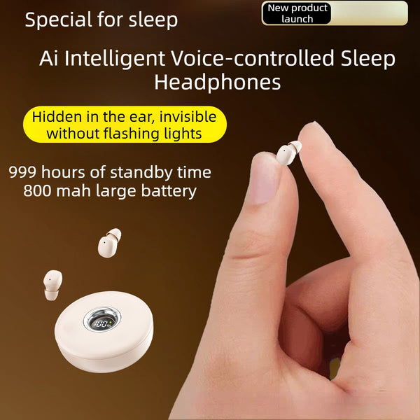 AI-Powered Voice-Controlled Sleep Earbuds｜Compact and discreet, designed for side sleepers without ear pressure, featuring extended battery life. Immersive protection for deep sleep every night.