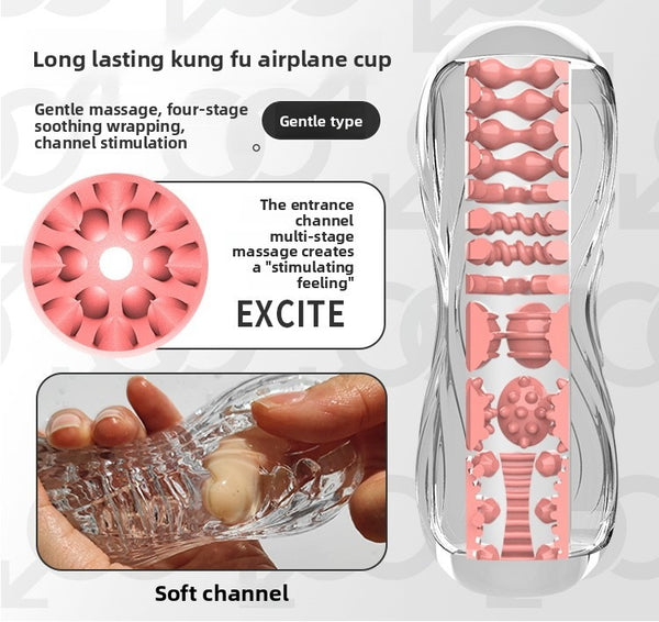 Kungfu Long-Lasting Masturbator | Japanese-Style Manual Telescopic Endurance Trainer | Three Stimulation Modes: Unlock Dual Pleasures of Firmness and Tenderness in One Device