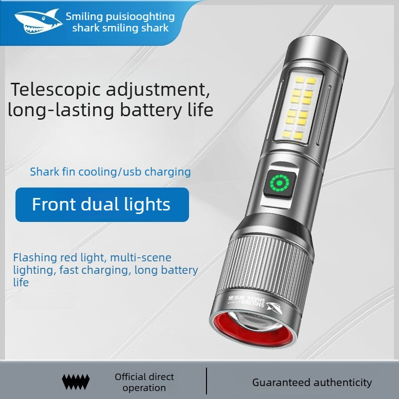 60,000-Lumen M60 White Laser Zoom Torch with Side-Mounted COB Softlight and Six-Level Intelligent Lighting
