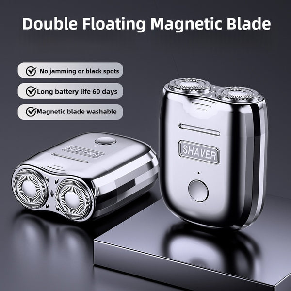 Mini Double Floating Magnetic Blade Head Smart Shaver Dual Blade Rechargeable