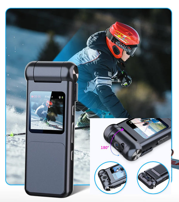 1080P Infrared Night Vision Digital Mini Recorder Camera with LED Screen Small Camcorder Body Cam for Home Office