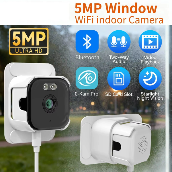 2K 5MP Window Camera 2.4&5GHz WiFi Indoor Cameras For Home Security Color Night Vision Motion Detection 24/7 Recording Quick Install
