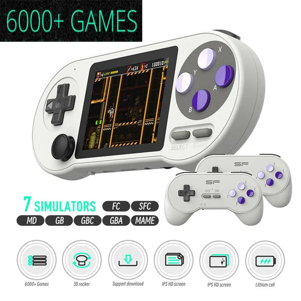 Portable Handheld Game Console 3 Inch IPS Retro Game Consoles Built-in 6000 Games Retro Video Games DATA FROG SF2000