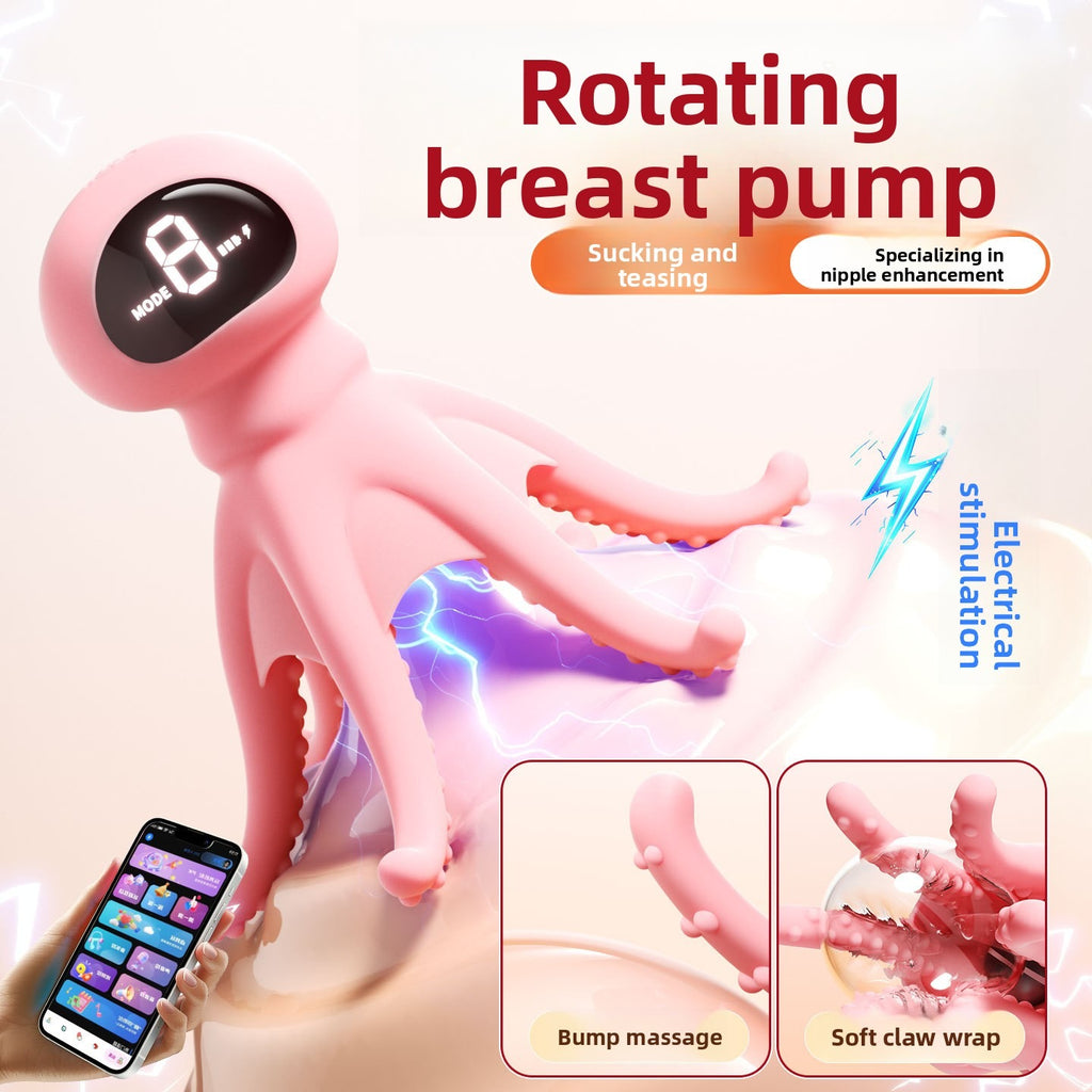 Octopus Electric Shock Breast Massager | Suction & Teasing + App-Enabled Long-Distance Interaction | Nipple Orgasm Teasing Toy