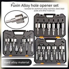 6/10/12Pcs Alloy Hole Saw Set 16-53mm Carbide Hole Saws for Metal Applications Non-Slip Triangular Handle Positioning Drill Hole Saw Set Suitable for Hand Drills and Bench Drills