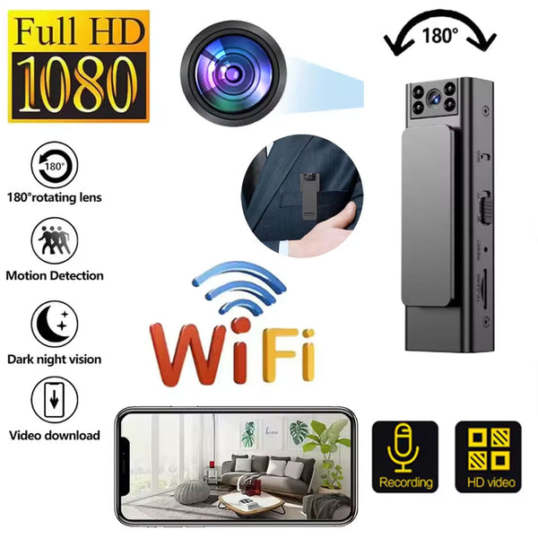 Covert 2K/1080P body-worn camera with 180° Rotating Lens and Night Vision Functionality Wide-angle Security Device | Body-worn Recorder | Chest-mounted Camera