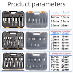 6/10/12Pcs Alloy Hole Saw Set 16-53mm Carbide Hole Saws for Metal Applications Non-Slip Triangular Handle Positioning Drill Hole Saw Set Suitable for Hand Drills and Bench Drills