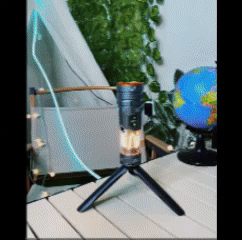 100000LM White Laser Ignitable 4 Light Lens 2 in 1 Zoom Flashlight With 4000mah 26650 Rechargeable Battery Bulit-in Tungsten Light Camping Light  Lighting Time 72 Hours