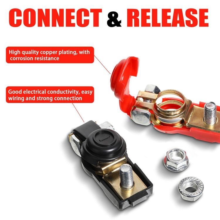 Universal Car Battery Copper Stake Header Battery Clamp Connector with Protective Cap