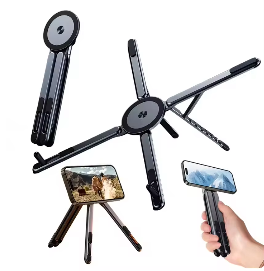 Multi-purpose Strong Magnetic Folding Stand Universal for Mobile Phones/Tablets/Laptops Portable Adjustable Aluminium Alloy Stand