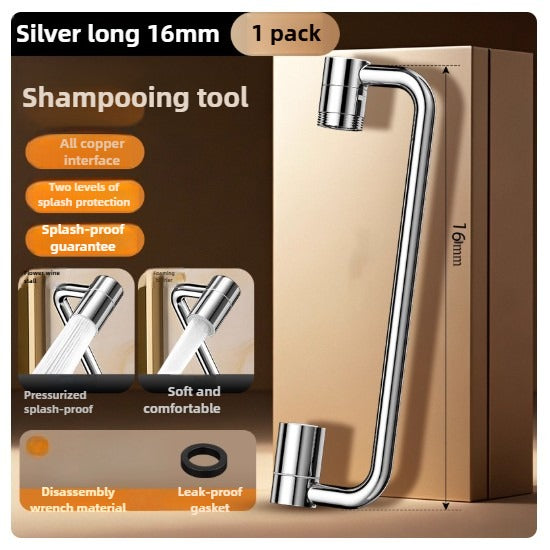 Universal 1440° Rotation 16cm Robotic Arm Swivel Rotating Copper Faucet Extender For 22mm Internal Thread 2 Water Flow Mode