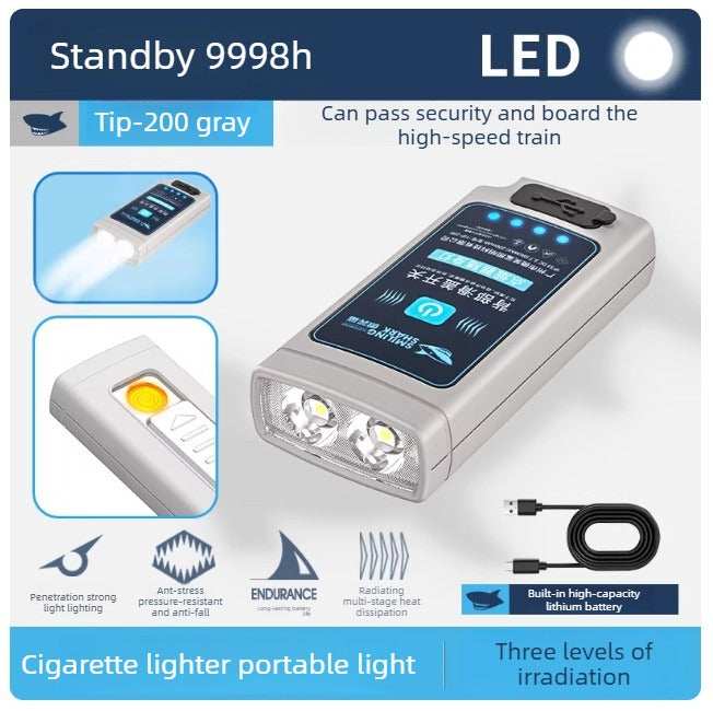 100W Emergency Multi-Function High-Intensity Keychain Torch | Tungsten Filament Lighter Combination | Portable Lighting and Smoking Aid