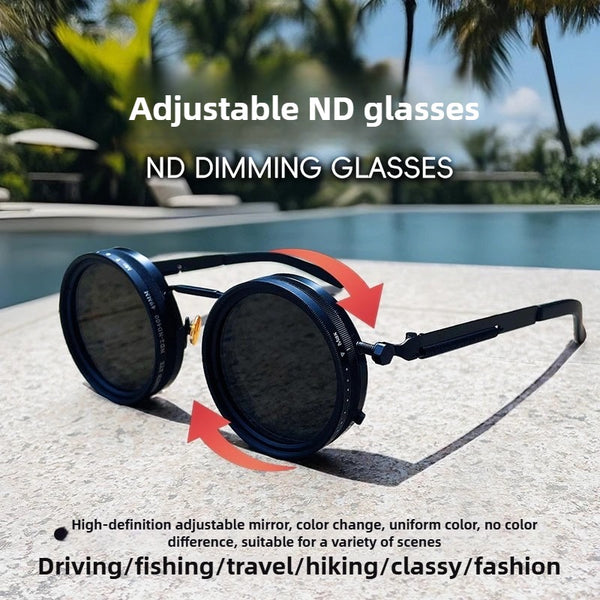 Fashion New Unisex Handmade ND9 Level Rotating Adjustable Brightness Dimming Sunglasses