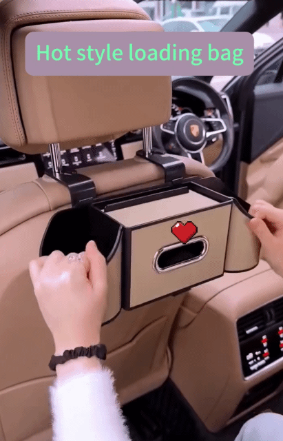 Multifunctional Car Organizer Rear Drainage Holder Storage Hanging Box In Car Bag For Stowing Tidy With Phone Tissue Cup Holder