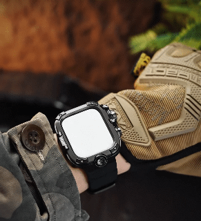 iWatch Titanium Protective Case with Tempered Glass Screen Protector in One Piece Robust, drop-proof and water-resistant Does not interfere with wireless charging or health monitoring Compatible with Apple Watch Series 4-11/SE/Ultra full range