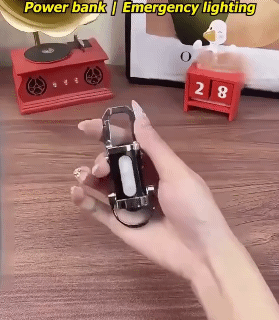 100-watt Keychain Power Bank Flashlight Rechargeable USB Charging LED Light