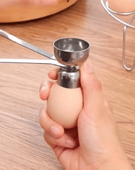 2Pcs 304 Stainless Steel Egg Cracker Small+Large Set Effortless Egg Cracking Preserves Shape Without Shell Fragmentation
