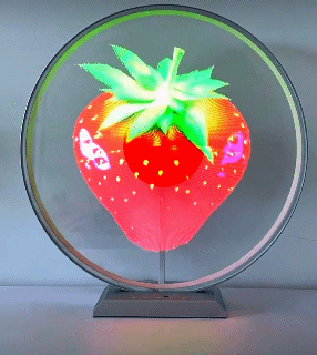 Naked-eye 3D Holographic LED Fan Screen Desktop Ornament Bluetooth speaker Mobile app upload Multi-function remote control High refresh rate digital signage