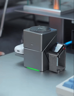 3 in 1 Magnetic Wireless Charging Station for iPhone 12-17, Apple Watch, and AirPods Samsung 30W Fast Charging