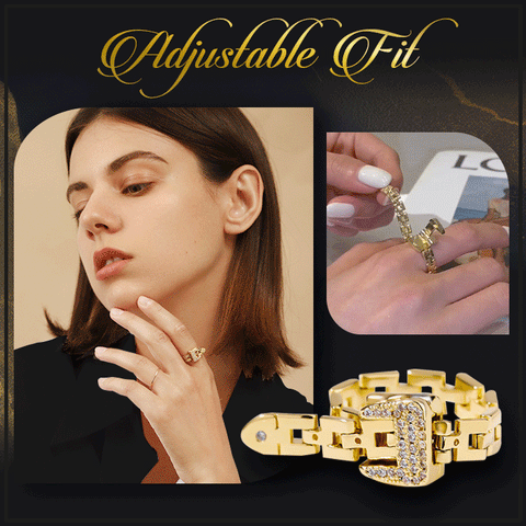 Strap Buckle Ring Women Original Design Charm Jewelry Shiny