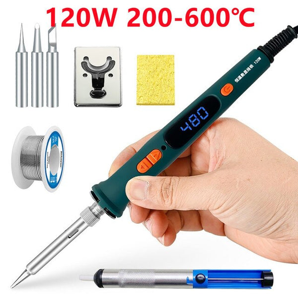 120W Digital Soldering Iron Repair Soldering Tool Set Electric Soldering Iron Dual Calibration adjustable Temperature