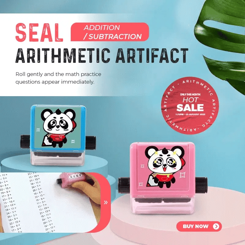Addition And Subtraction Seal Arithmetic Artifact Sequence Teaching Seal Student Young Rise Small Rolling Seal Math Wheel Practi