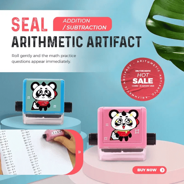 Addition And Subtraction Seal Arithmetic Artifact Sequence Teaching Seal Student Young Rise Small Rolling Seal Math Wheel Practi
