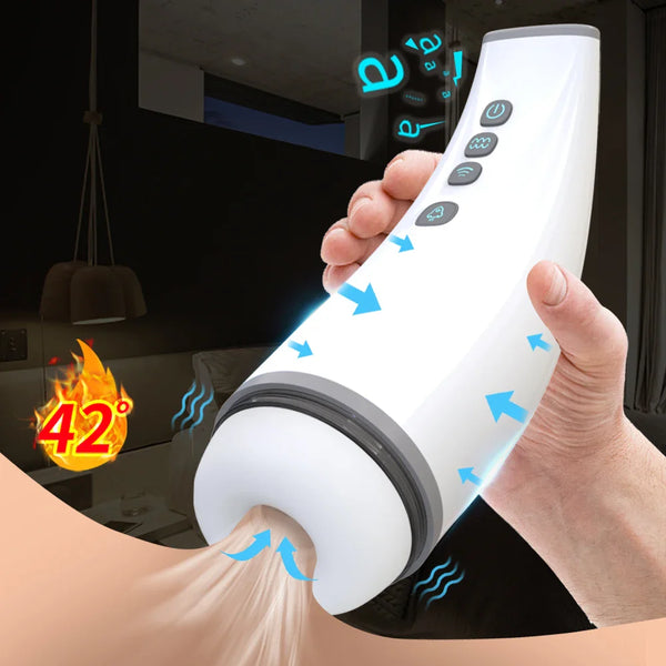 Automatic Heating Male Masturbation Cup Blowjob Sucking Masturbators Oral Vagina Vibrator Pussy Pocket Sex Machine Toys For Men