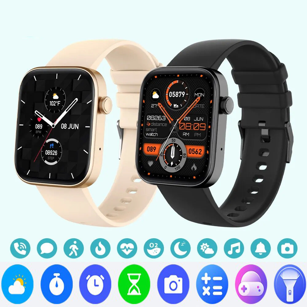 Full Screen Sport Heart Rate Blood Pressure Blood Oxygen Health Monitoring IP67 Waterproof Smart Watch Voice Call Smartwatch