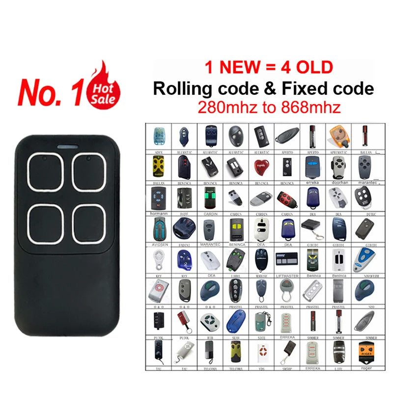 New 4 In 1 Multifrequency 280MHz-868MHz Remote Key Control Gate Remote Control Duplicator Electric Opener Command Barrier Keychain