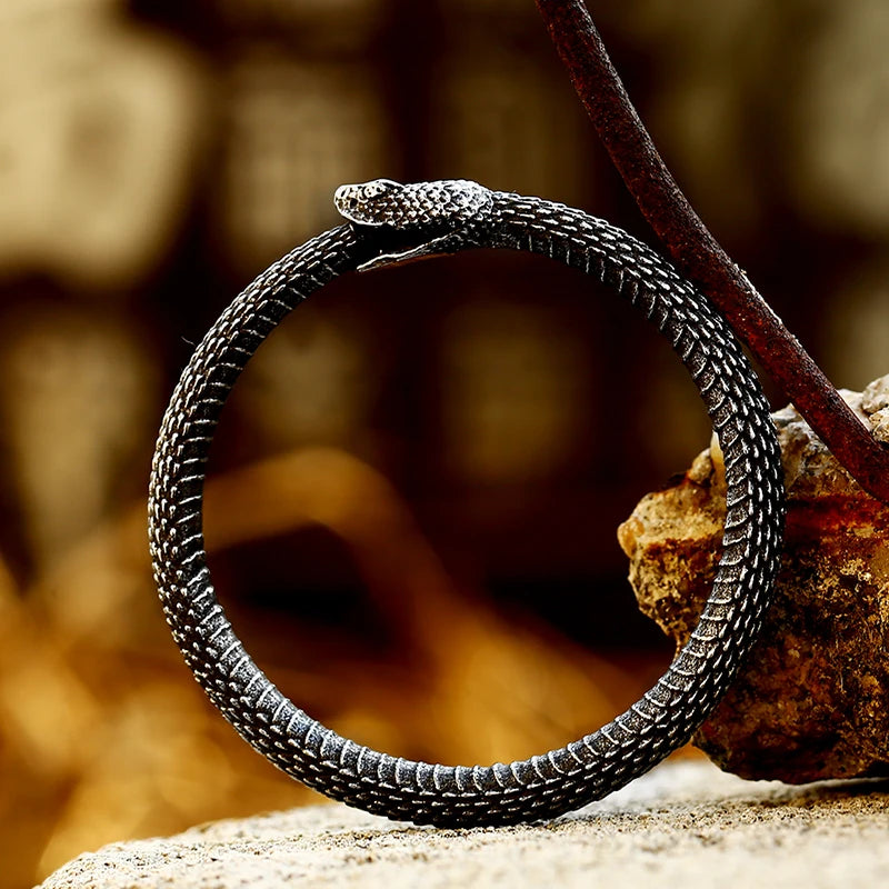 Titanium Snake Necklace Pendant Unique Vintage Jewelry