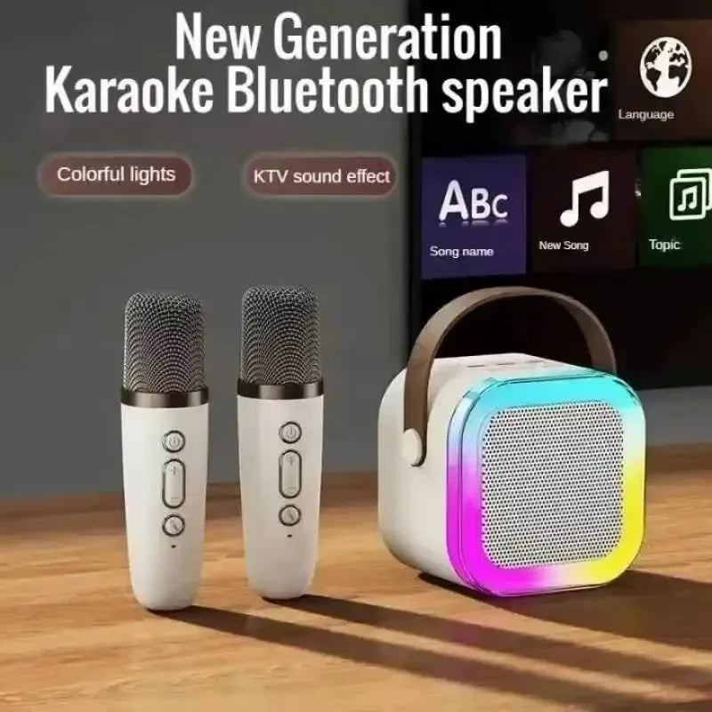Bluetooth K12 Karaoke Machine Portable 5.3 PA Speaker System with 1-2 Wireless Microphones Tiktok